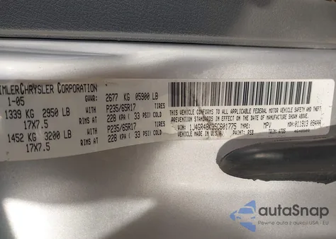 2005 Jeep Grand Cherokee Laredo from USA, damaged, VIN 1J4GR48K35C601775